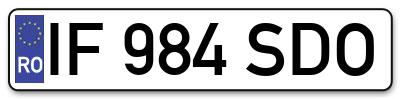 Placuta inmatriculare numar auto  IF-984-SDO, IF 984 SDO, IF984SDO