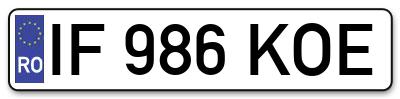 Placuta inmatriculare numar auto  IF-986-KOE, IF 986 KOE, IF986KOE