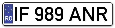 Placuta inmatriculare numar auto  IF-989-ANR, IF 989 ANR, IF989ANR