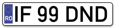 Placuta inmatriculare numar auto  IF-99-DND, IF 99 DND, IF99DND