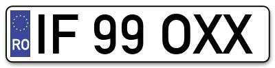 Placuta inmatriculare numar auto  IF-99-OXX, IF 99 OXX, IF99OXX