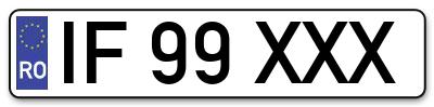 Placuta inmatriculare numar auto  IF-99-XXX, IF 99 XXX, IF99XXX