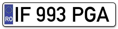 Placuta inmatriculare numar auto  IF-993-PGA, IF 993 PGA, IF993PGA