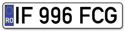Placuta inmatriculare numar auto  IF-996-FCG, IF 996 FCG, IF996FCG