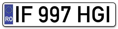 Placuta inmatriculare numar auto  IF-997-HGI, IF 997 HGI, IF997HGI