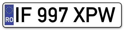 Placuta inmatriculare numar auto  IF-997-XPW, IF 997 XPW, IF997XPW