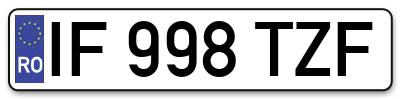 Placuta inmatriculare numar auto  IF-998-TZF, IF 998 TZF, IF998TZF