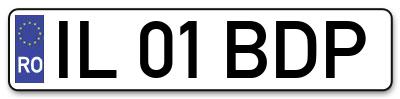 Placuta inmatriculare numar auto  IL-01-BDP, IL 01 BDP, IL01BDP