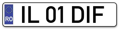Placuta inmatriculare numar auto  IL-01-DIF, IL 01 DIF, IL01DIF