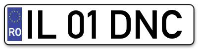Placuta inmatriculare numar auto  IL-01-DNC, IL 01 DNC, IL01DNC