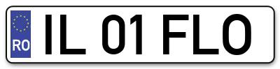 Placuta inmatriculare numar auto  IL-01-FLO, IL 01 FLO, IL01FLO