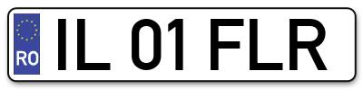 Placuta inmatriculare numar auto  IL-01-FLR, IL 01 FLR, IL01FLR