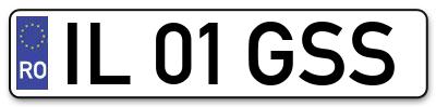 Placuta inmatriculare numar auto  IL-01-GSS, IL 01 GSS, IL01GSS