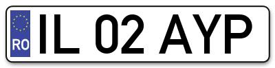 Placuta inmatriculare numar auto  IL-02-AYP, IL 02 AYP, IL02AYP