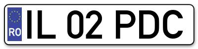 Placuta inmatriculare numar auto  IL-02-PDC, IL 02 PDC, IL02PDC