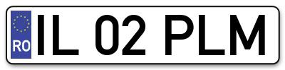 Placuta inmatriculare numar auto  IL-02-PLM, IL 02 PLM, IL02PLM