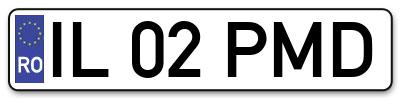 Placuta inmatriculare numar auto  IL-02-PMD, IL 02 PMD, IL02PMD
