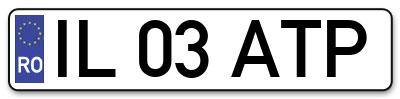 Placuta inmatriculare numar auto  IL-03-ATP, IL 03 ATP, IL03ATP