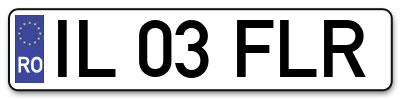 Placuta inmatriculare numar auto  IL-03-FLR, IL 03 FLR, IL03FLR