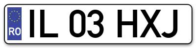 Placuta inmatriculare numar auto  IL-03-HXJ, IL 03 HXJ, IL03HXJ