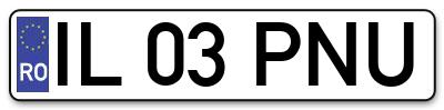 Placuta inmatriculare numar auto  IL-03-PNU, IL 03 PNU, IL03PNU