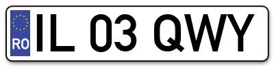 Placuta inmatriculare numar auto  IL-03-QWY, IL 03 QWY, IL03QWY