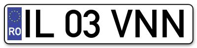 Placuta inmatriculare numar auto  IL-03-VNN, IL 03 VNN, IL03VNN
