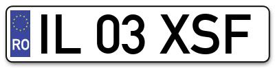 Placuta inmatriculare numar auto  IL-03-XSF, IL 03 XSF, IL03XSF