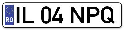 Placuta inmatriculare numar auto  IL-04-NPQ, IL 04 NPQ, IL04NPQ