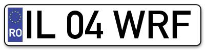 Placuta inmatriculare numar auto  IL-04-WRF, IL 04 WRF, IL04WRF