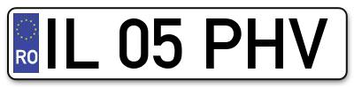 Placuta inmatriculare numar auto  IL-05-PHV, IL 05 PHV, IL05PHV