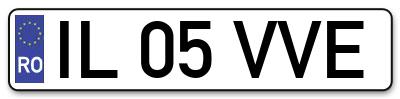 Placuta inmatriculare numar auto  IL-05-VVE, IL 05 VVE, IL05VVE