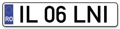 Placuta inmatriculare numar auto  IL-06-LNI, IL 06 LNI, IL06LNI