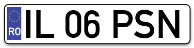 Placuta inmatriculare numar auto  IL-06-PSN, IL 06 PSN, IL06PSN