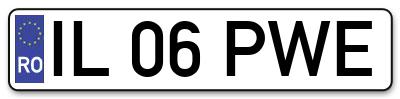 Placuta inmatriculare numar auto  IL-06-PWE, IL 06 PWE, IL06PWE