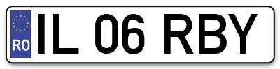 Placuta inmatriculare numar auto  IL-06-RBY, IL 06 RBY, IL06RBY