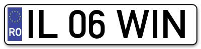 Placuta inmatriculare numar auto  IL-06-WIN, IL 06 WIN, IL06WIN
