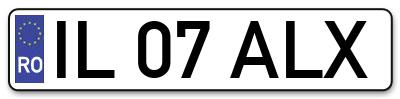 Placuta inmatriculare numar auto  IL-07-ALX, IL 07 ALX, IL07ALX