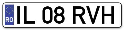 Placuta inmatriculare numar auto  IL-08-RVH, IL 08 RVH, IL08RVH