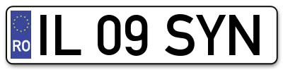 Placuta inmatriculare numar auto  IL-09-SYN, IL 09 SYN, IL09SYN