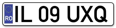 Placuta inmatriculare numar auto  IL-09-UXQ, IL 09 UXQ, IL09UXQ