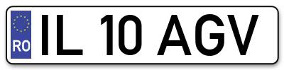 Placuta inmatriculare numar auto  IL-10-AGV, IL 10 AGV, IL10AGV