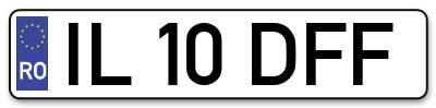 Placuta inmatriculare numar auto  IL-10-DFF, IL 10 DFF, IL10DFF