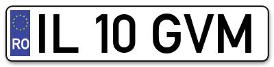 Placuta inmatriculare numar auto  IL-10-GVM, IL 10 GVM, IL10GVM
