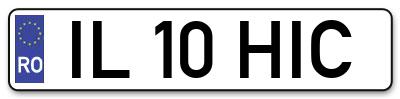 Placuta inmatriculare numar auto  IL-10-HIC, IL 10 HIC, IL10HIC