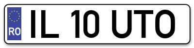 Placuta inmatriculare numar auto  IL-10-UTO, IL 10 UTO, IL10UTO
