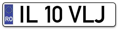 Placuta inmatriculare numar auto  IL-10-VLJ, IL 10 VLJ, IL10VLJ