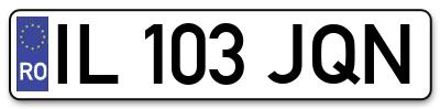 Placuta inmatriculare numar auto  IL-103-JQN, IL 103 JQN, IL103JQN