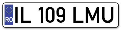 Placuta inmatriculare numar auto  IL-109-LMU, IL 109 LMU, IL109LMU
