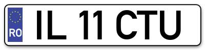 Placuta inmatriculare numar auto  IL-11-CTU, IL 11 CTU, IL11CTU